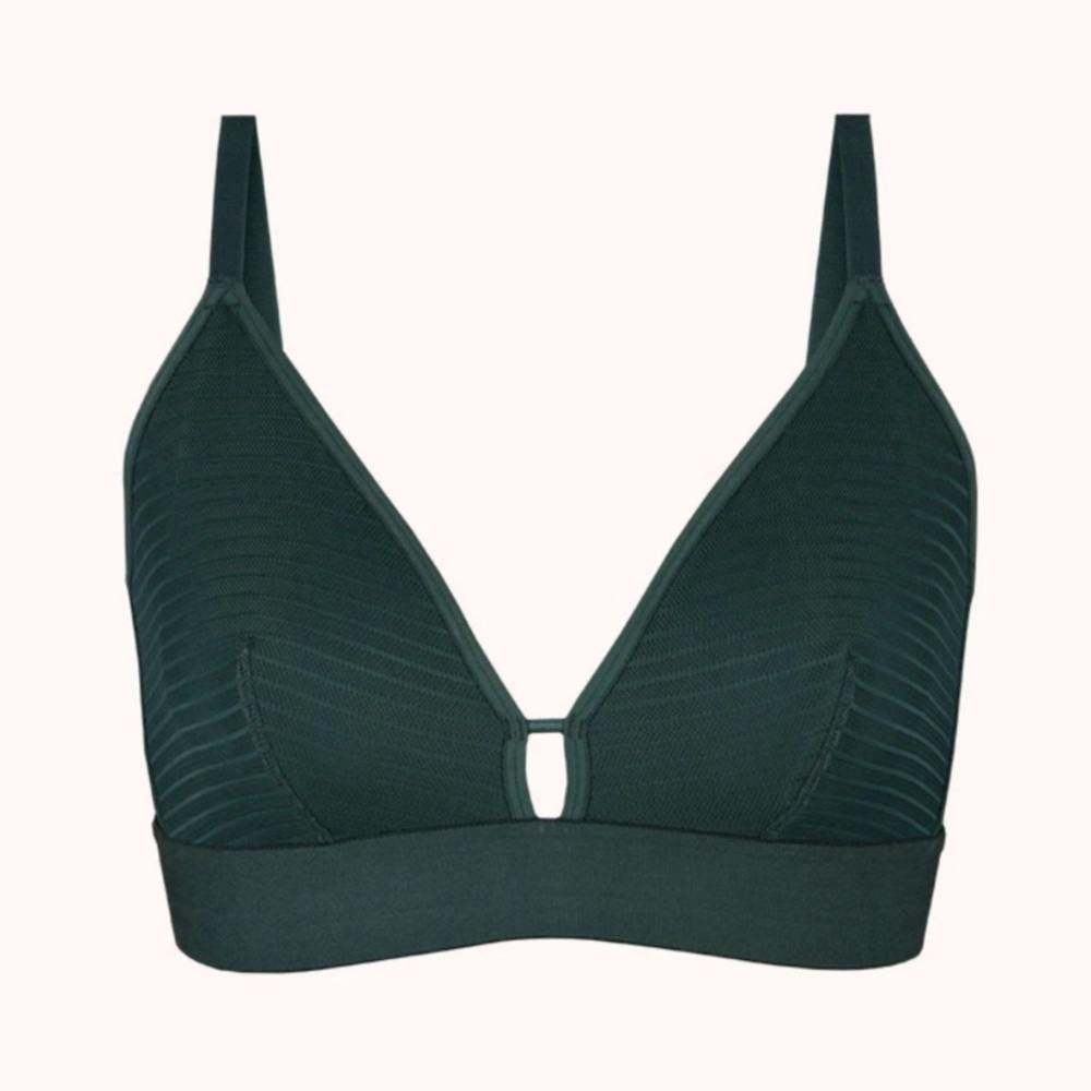 Lively Busty Bralette Striped Mesh Emerald Size 1
